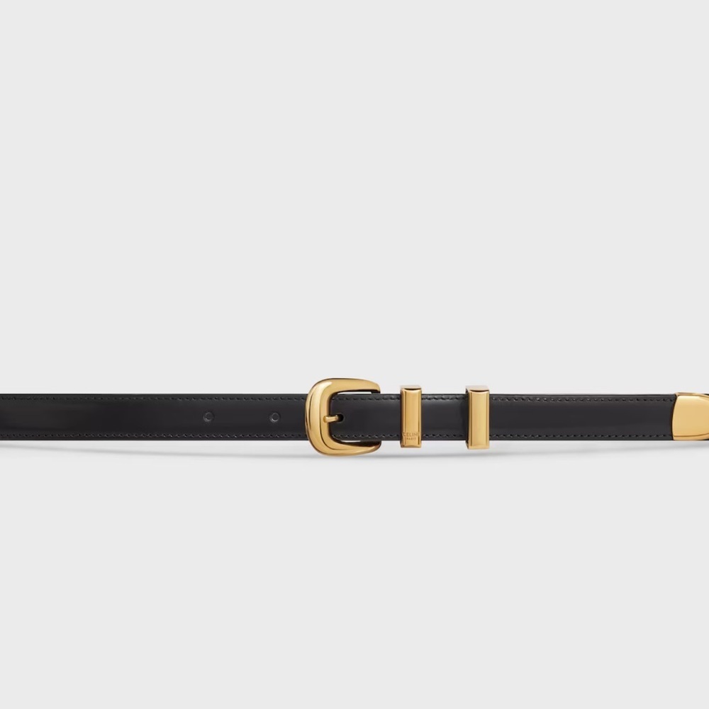 Celine SMALL 18MM WESTERN BELT IN TAURILLON LEATHER Size 70 - Picture 2 of 16